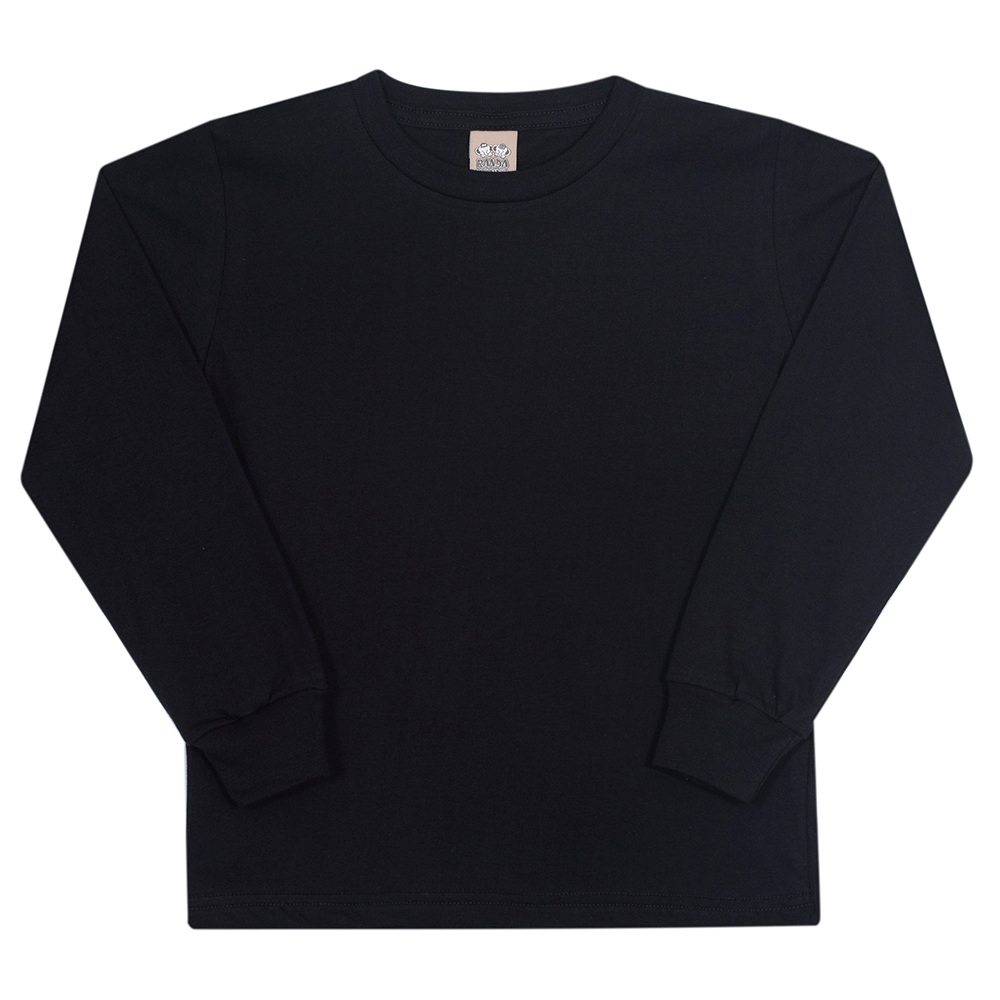 Camiseta Manga Longa com Punho Preta Randa Mundu - Menino