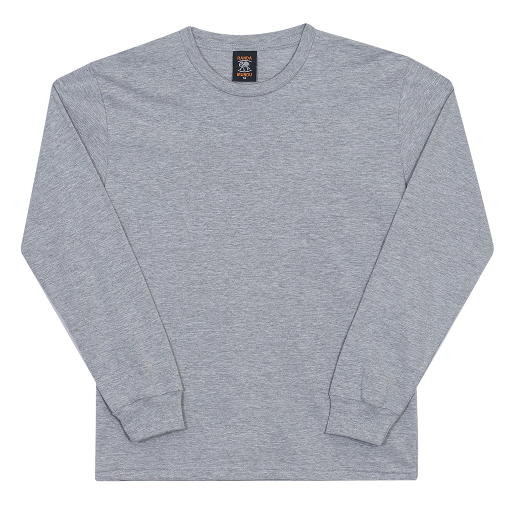 Camiseta Manga Longa com Punho Mescla Randa Mundu - Menino