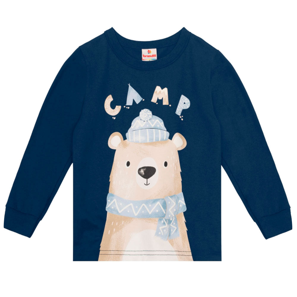 Camiseta Manga Longa Camp Marinho Brandili - Masculina