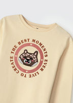 Camiseta Manga Longa com Bordado Interativo Amarela Hering - Feminino