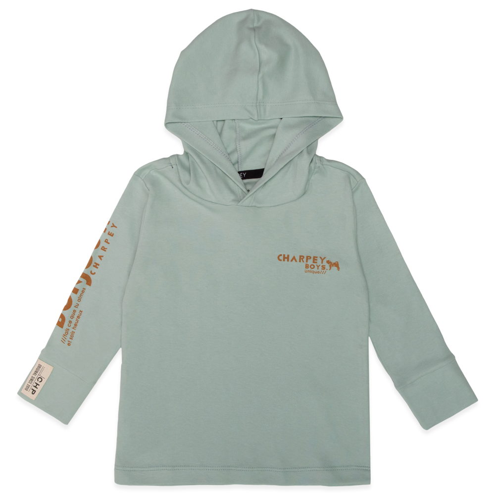 Camiseta Manga Longa com Capuz Bonjour Verde Charpey - Masculina